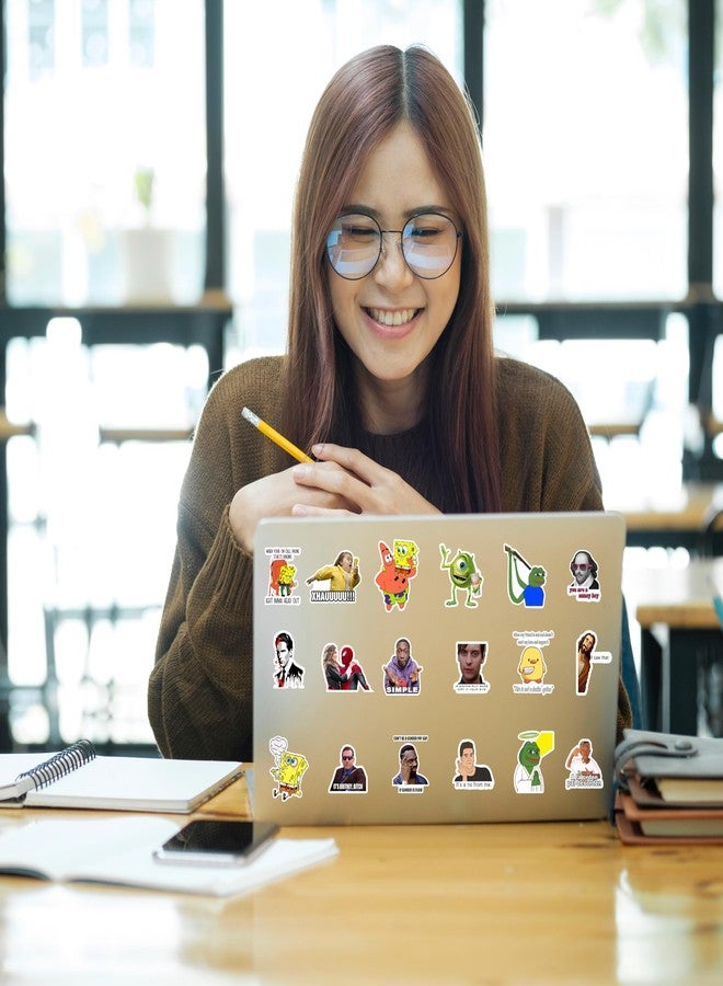 True Flair مجموعة ملصقات فينيل ميم من ترو فلير، 302 ملصق، تصاميم عشوائية، للكمبيوتر المحمول، والمذكرات، وخوذة الدراجة، واليوميات، والجيتار، والهاتف المحمول، مقاومة للماء، ذاتية اللصق (ميم) - Image 4